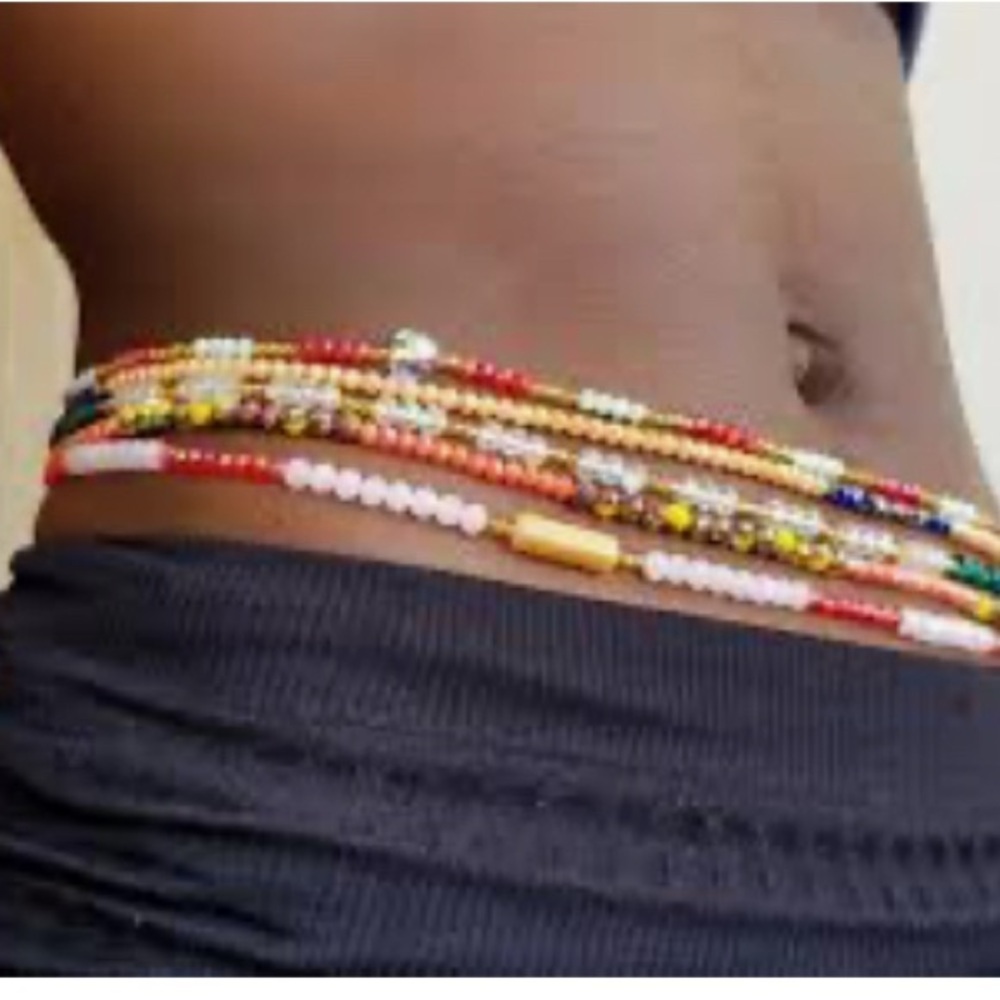 African Waist Beads. Handmade Authentic (Made In Africa) Length Approx. 45"- 50"